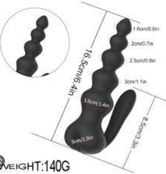 Anal Plug Vibrator Beads 3 heads with Remote - Image 3